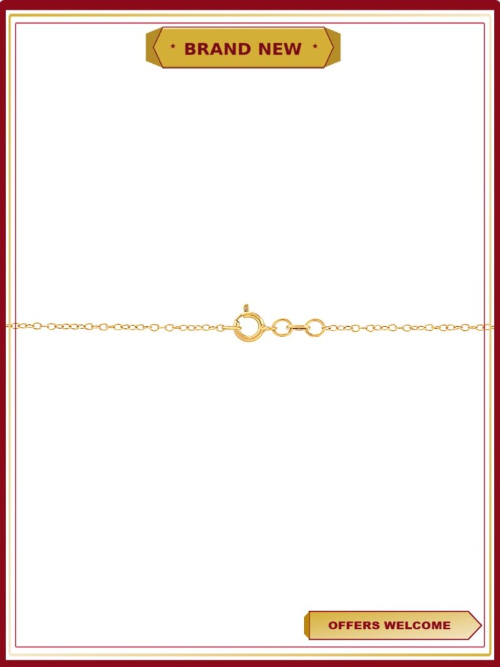 18K Gold Over Sterling Silver Oval Pendant with Crystals Necklace 18" - Picture 3 of 3
